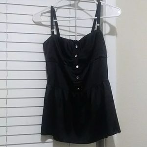 Cute black flared tank top